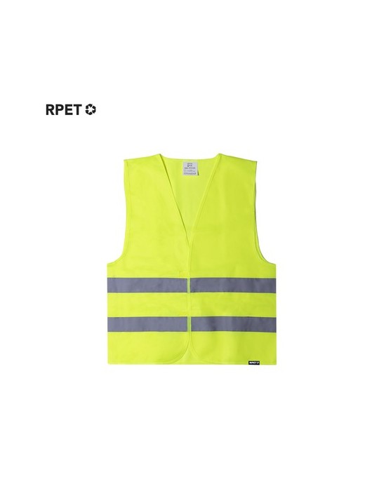 Gilet publicitaire réfléchissant Kastor Couleurs : jaune Matières : polyester recyclé personnalisable avec votre logo