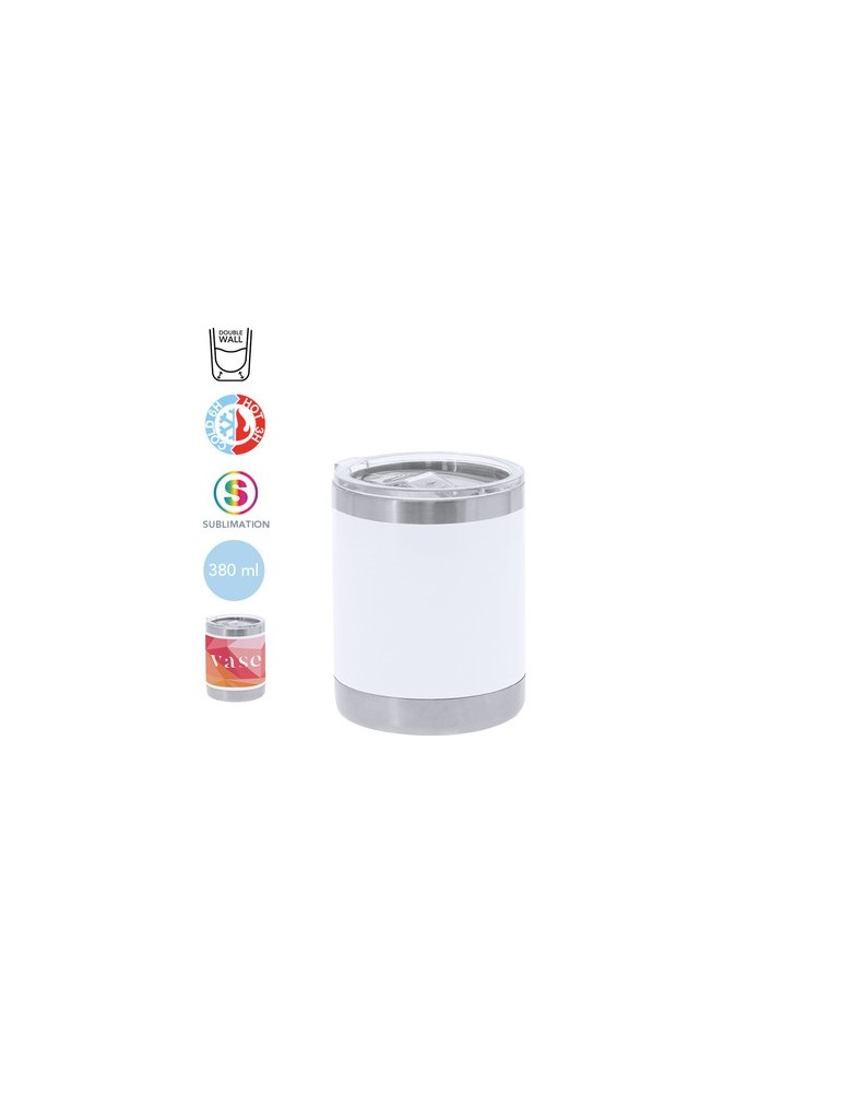 Verre Thermique Sublimable Éco-responsable Teyana Matières : acier inoxydable Couleurs : blanc personnalisable avec votre logo