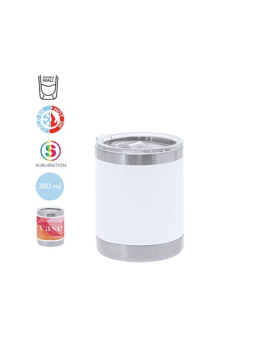 Verre Thermique Sublimable Éco-responsable Teyana Matières : acier inoxydable Couleurs : blanc personnalisable avec votre logo