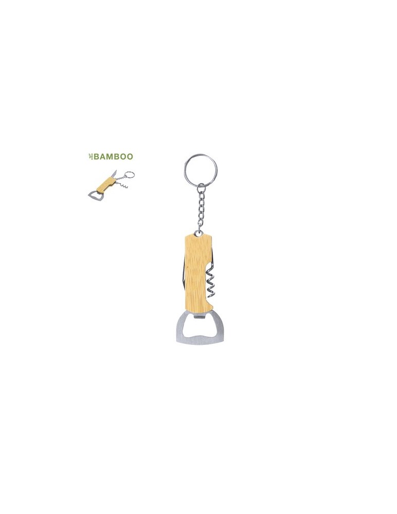 Porte-Clés Ouvre Bouteille Personnalisé Jilar Matières : bambou Couleurs : naturel personnalisable avec votre logo