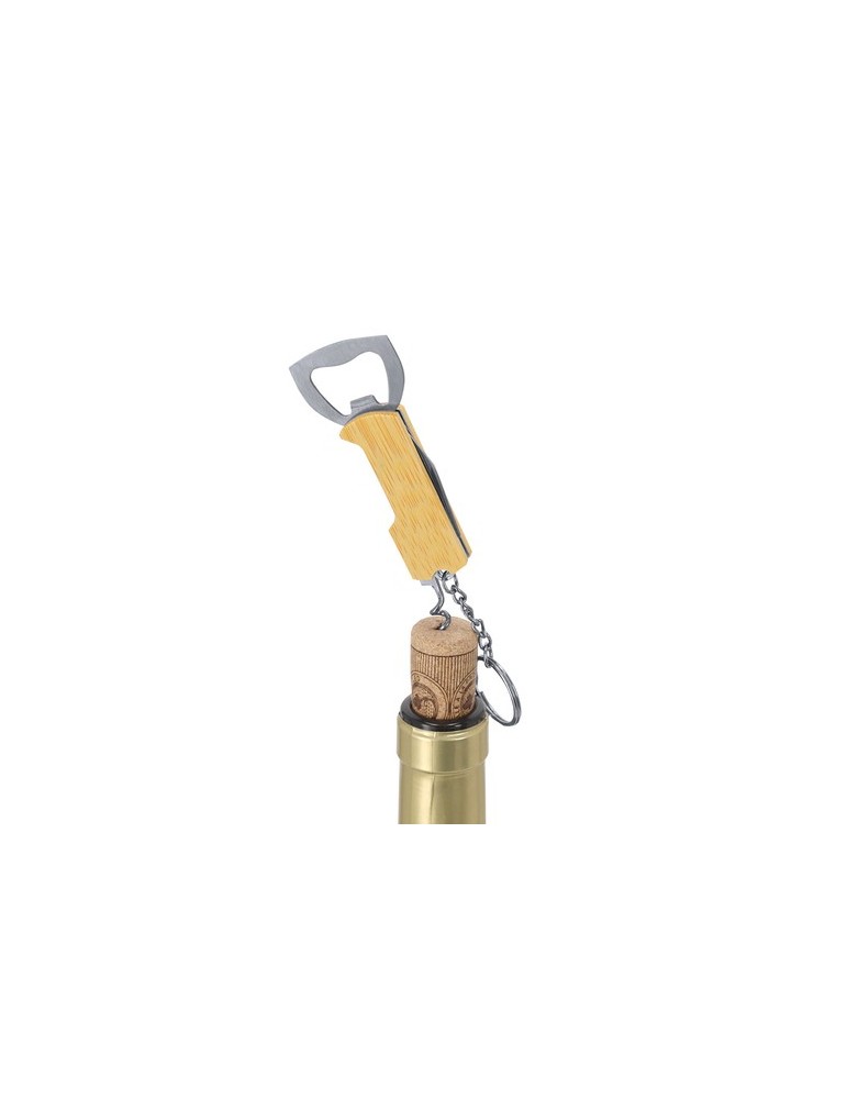 Porte-Clés Ouvre Bouteille Personnalisé Jilar Matières : bambou Couleurs : naturel marquage laser ultra précis