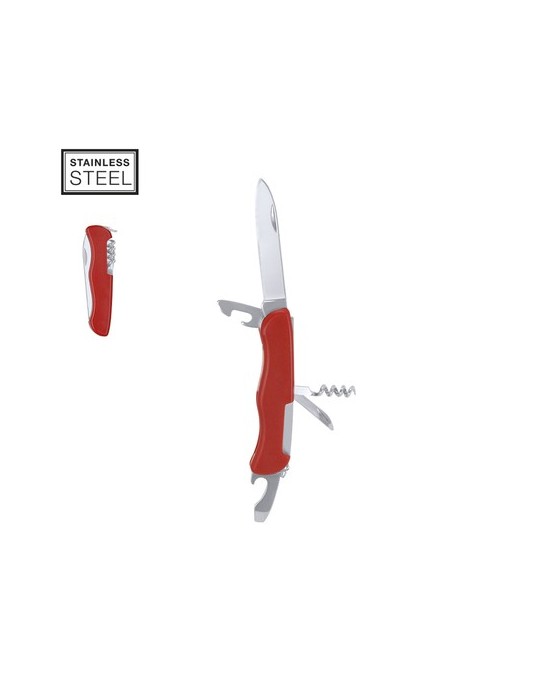 Canif Multi-Usages Éco-responsable Lixthel Matières : acier inoxydable Couleurs : rouge personnalisable avec votre logo