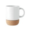 Tasse en céramique personnalisée avec base en liège - SUBCORK Matières : grès Couleurs : blanc