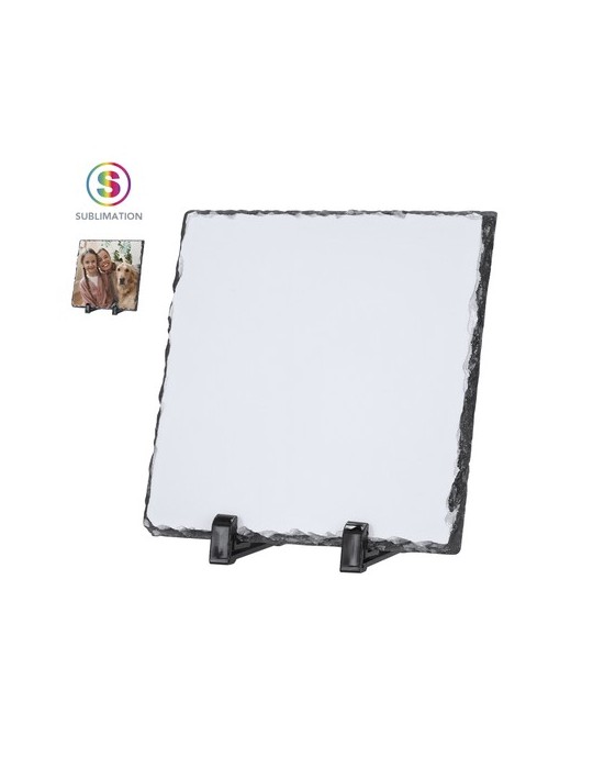 Plaque de sublimation personnalisée 20x30 cm  Heysi Matières : ardoise Couleurs : blanc personnalisable avec votre logo