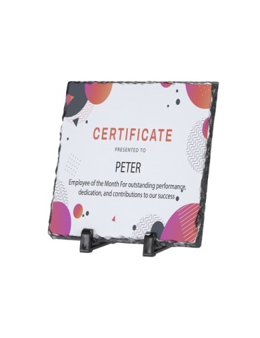Plaque de sublimation personnalisée 20x30 cm  Heysi Matières : ardoise Couleurs : blanc marquage laser ultra précis