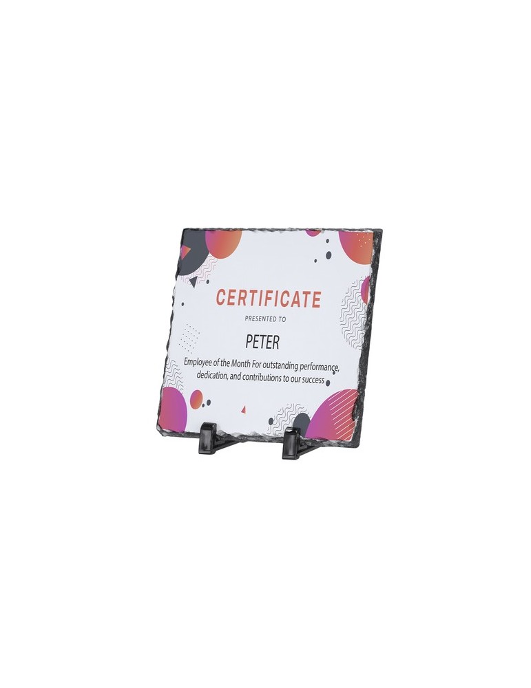 Plaque de sublimation personnalisée 20x30 cm  Heysi Matières : ardoise Couleurs : blanc marquage laser ultra précis