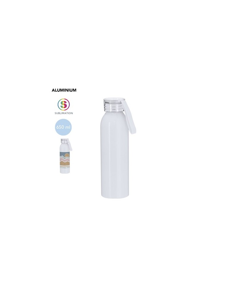 Bidon personnalisé de sublimation Alorin Matières : aluminium Couleurs : blanc personnalisable avec votre logo