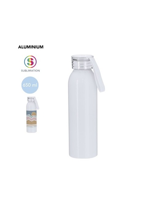 Bidon personnalisé de sublimation Alorin Matières : aluminium Couleurs : blanc personnalisable avec votre logo