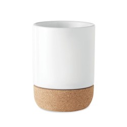 Tasse en céramique personnalisée avec base en liège - SUBCORK Matières : grès Couleurs : blanc 2