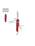 Canif personnalisé multi-usages Mixtil Matières : acier inoxydable Couleurs : rouge personnalisable avec votre logo
