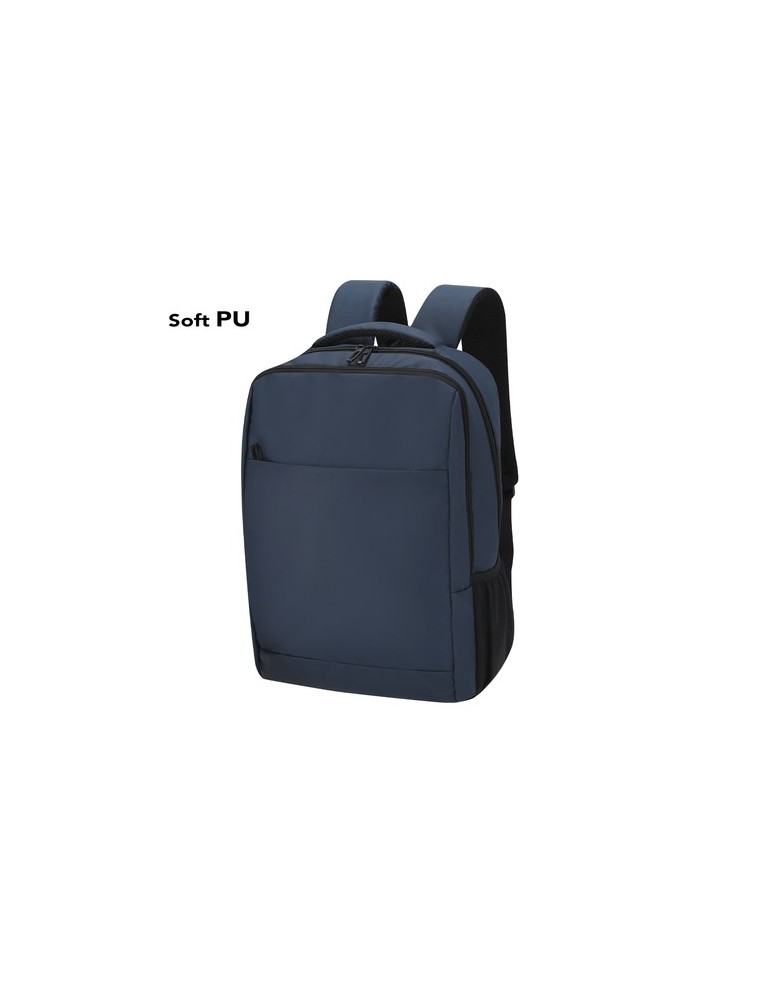 Sac à dos publicitaire personnalisé Galix Matières : PU Couleurs : bleu marine marquage laser ultra précis