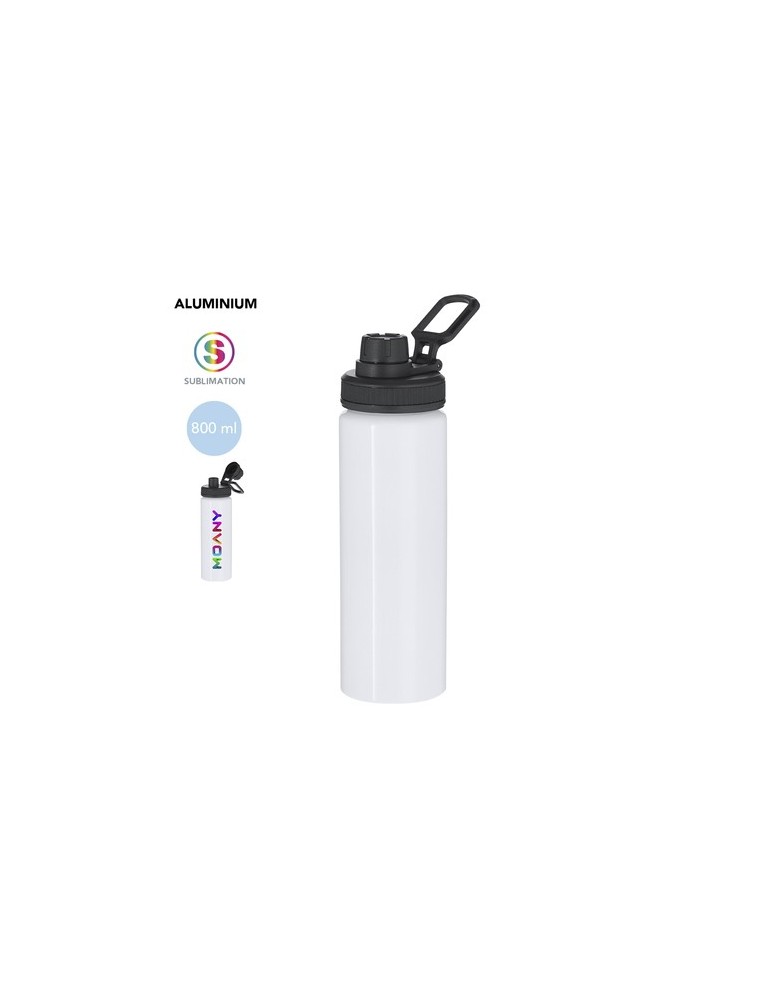 Bidon personnalisé de sublimation Yakye Matières : aluminium Couleurs : blanc personnalisable avec votre logo