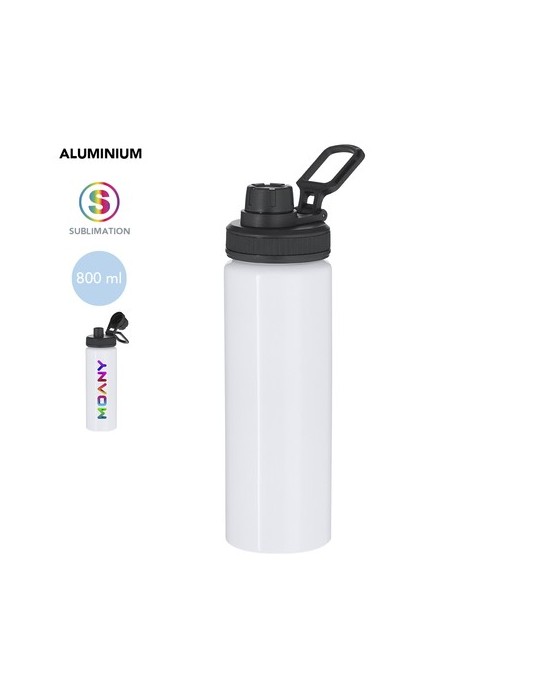 Bidon personnalisé de sublimation Yakye Matières : aluminium Couleurs : blanc personnalisable avec votre logo