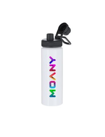 Bidon personnalisé de sublimation Yakye Matières : aluminium Couleurs : blanc goodies publicitaire événementiel