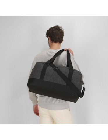 Sac publicitaire personnalisé Yusof Matières : PET recyclé Couleurs : gris marquage laser ultra précis