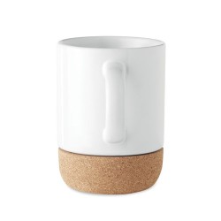 Tasse en céramique personnalisée avec base en liège - SUBCORK Matières : grès Couleurs : blanc cadeau entreprise pas cher