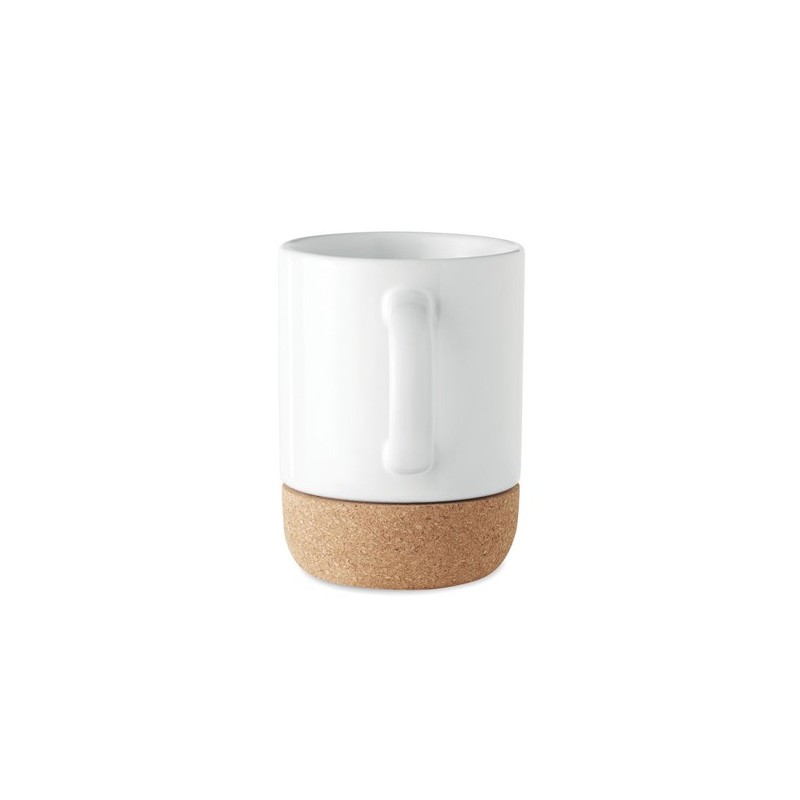 Tasse en céramique personnalisée avec base en liège - SUBCORK Matières : grès Couleurs : blanc cadeau entreprise pas cher