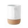 Tasse en céramique personnalisée avec base en liège - SUBCORK Matières : grès Couleurs : blanc cadeau entreprise pas cher