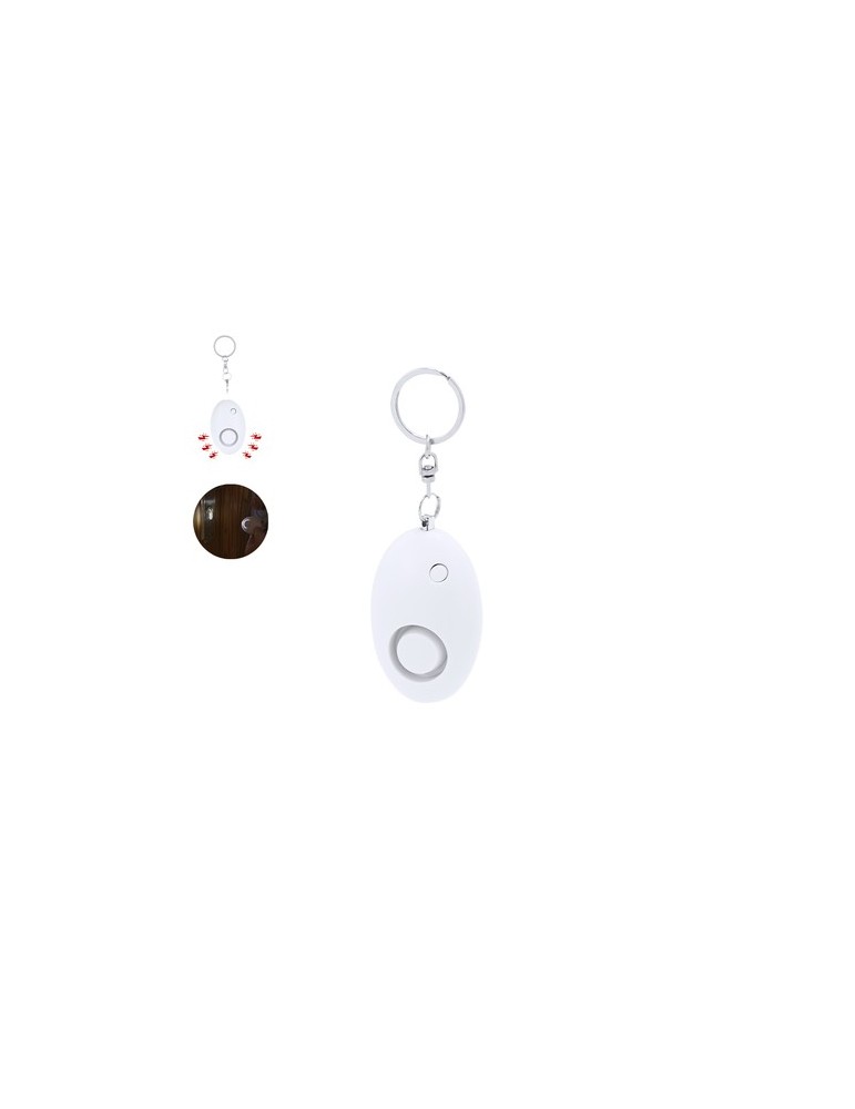 Alarme personnelle personnalisée avec option de sécurité Lyra Couleurs : blanc personnalisable avec votre logo