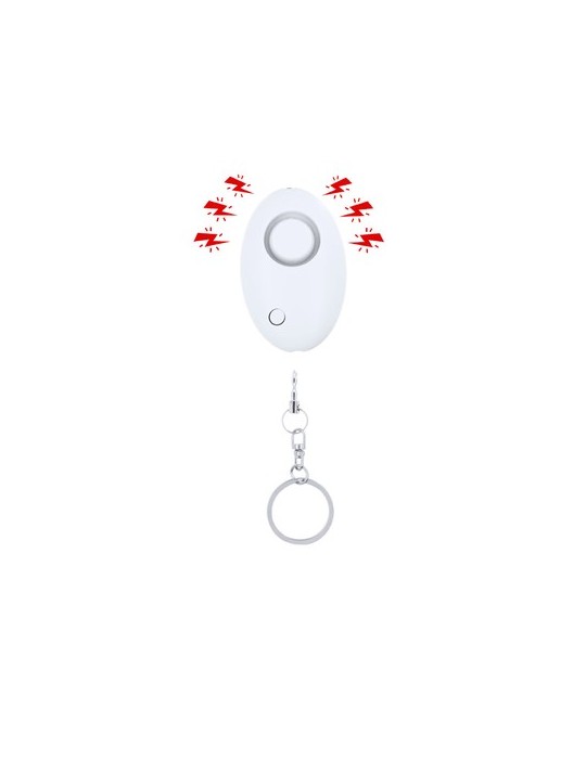 Alarme personnelle personnalisée avec option de sécurité Lyra Couleurs : blanc cadeau entreprise pas cher