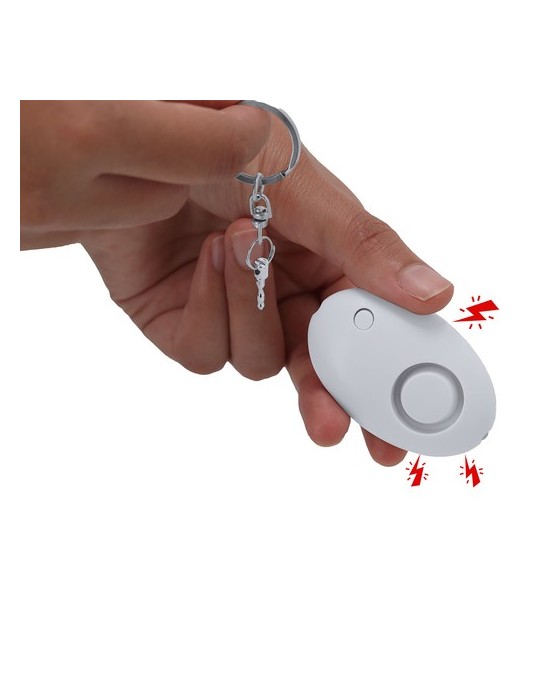 Alarme personnelle personnalisée avec option de sécurité Lyra Couleurs : blanc marquage laser ultra précis