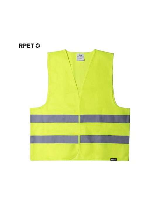 Gilet réfléchissant personnalisé de sécurité Safrox Couleurs : jaune Matières : polyester recyclé personnalisable avec votre log
