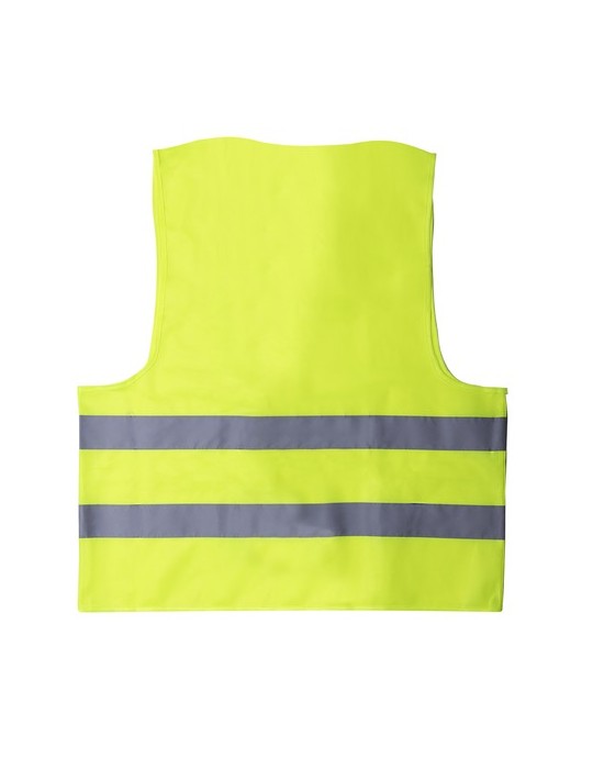 Gilet réfléchissant personnalisé de sécurité Safrox Couleurs : jaune Matières : polyester recyclé cadeau entreprise pas cher