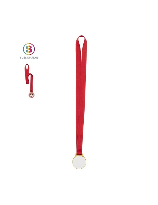 Médaille personnalisée de sublimation Aviana Matières : métal Couleurs : doré personnalisable avec votre logo
