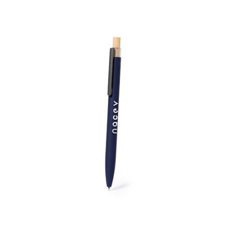 Stylo Éco-responsable Personnalisé et Stylé - Adam à Prix Abordable Matières : bambou Couleurs : bleu marine personnalisation su