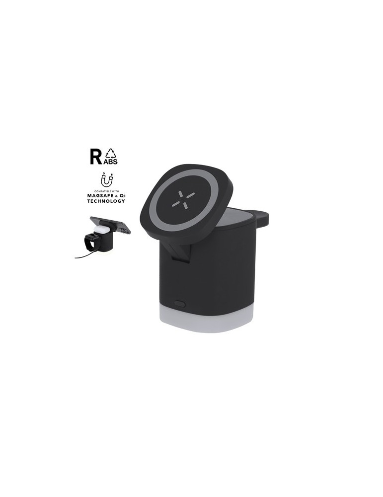 Chargeur publicitaire personnalisé Ruclox Matières : ABS recyclé Couleurs : noir cadeau entreprise pas cher