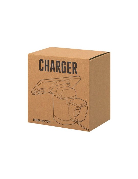 Chargeur publicitaire personnalisé Ruclox Matières : ABS recyclé Couleurs : noir marquage couleur éclatante