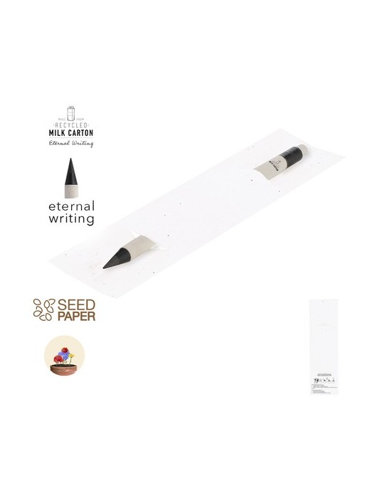 Crayon publicitaire éternel Stauton Couleurs : blanc Matières : carton de lait recyclé personnalisable avec votre logo