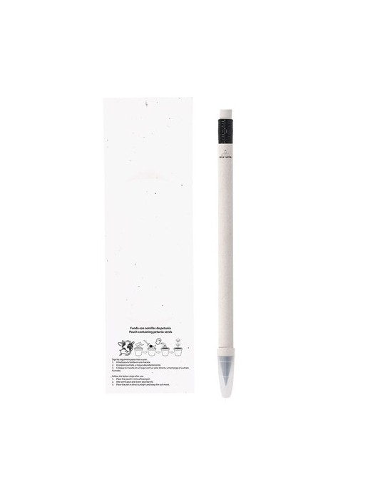 Crayon publicitaire éternel Stauton Couleurs : blanc Matières : carton de lait recyclé impression haute définition
