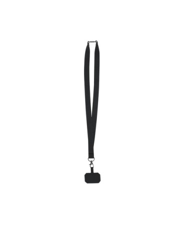 Lanyard publicitaire personnalisé Support Sailix Matières : polyester Couleurs : noir