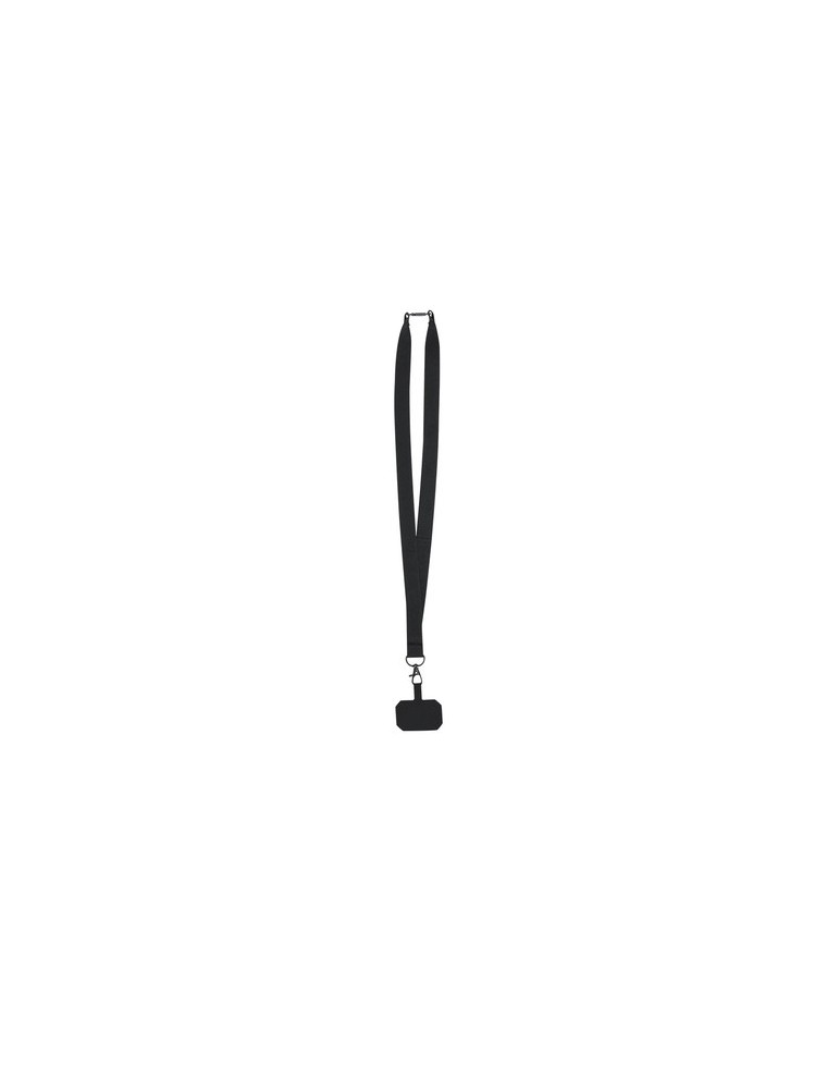 Lanyard publicitaire personnalisé Support Sailix Matières : polyester Couleurs : noir