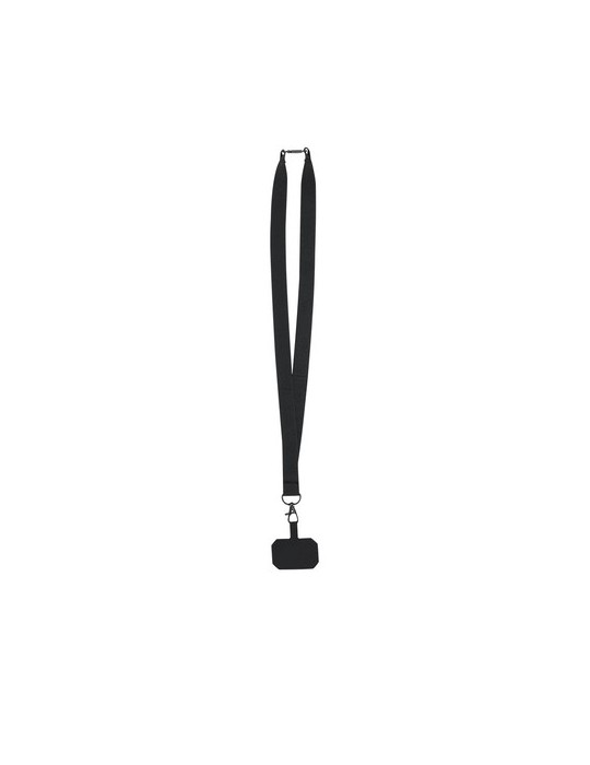 Lanyard publicitaire personnalisé Support Sailix Matières : polyester Couleurs : noir