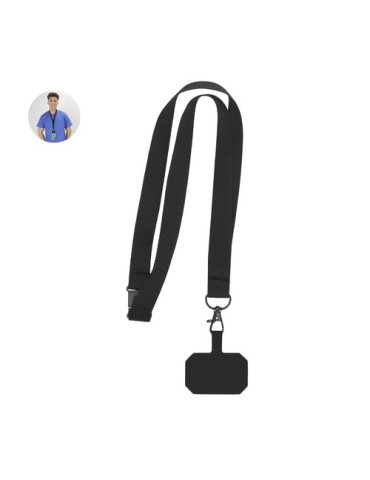 Lanyard publicitaire personnalisé Support Sailix Matières : polyester Couleurs : noir 2