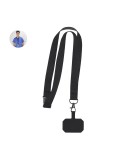 Lanyard publicitaire personnalisé Support Sailix Matières : polyester Couleurs : noir personnalisable avec votre logo