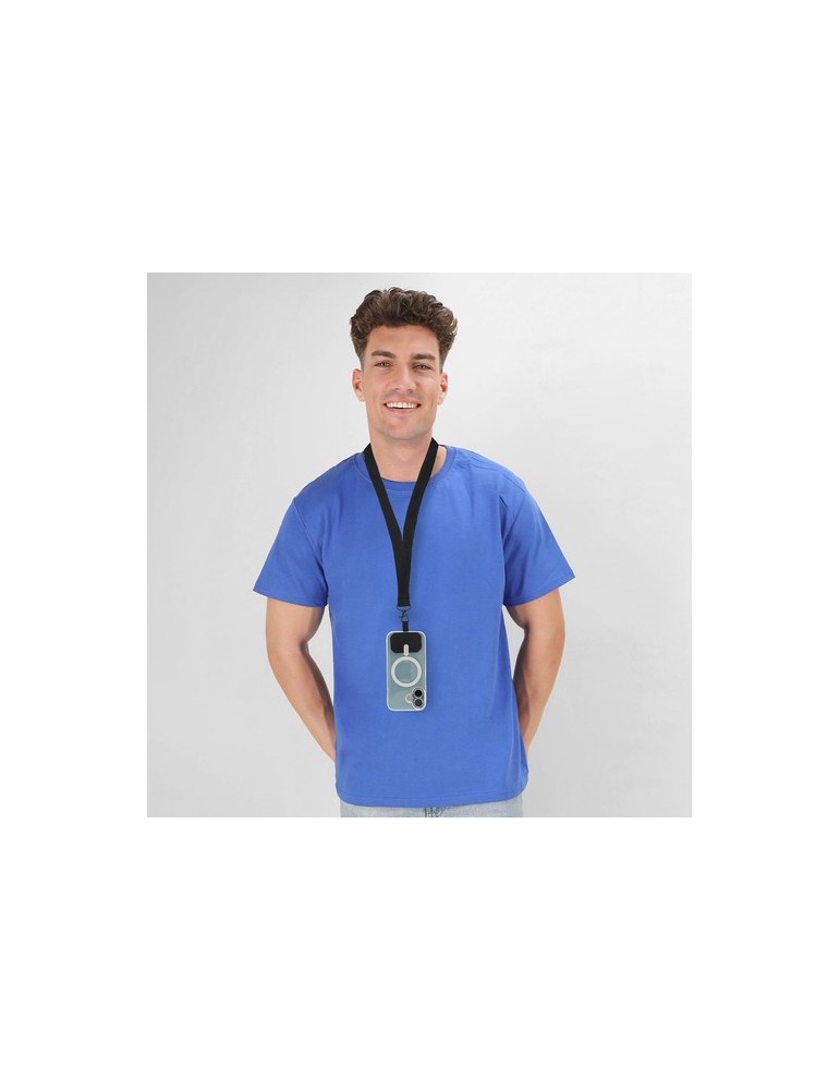 Lanyard publicitaire personnalisé Support Sailix Matières : polyester Couleurs : noir marquage laser ultra précis