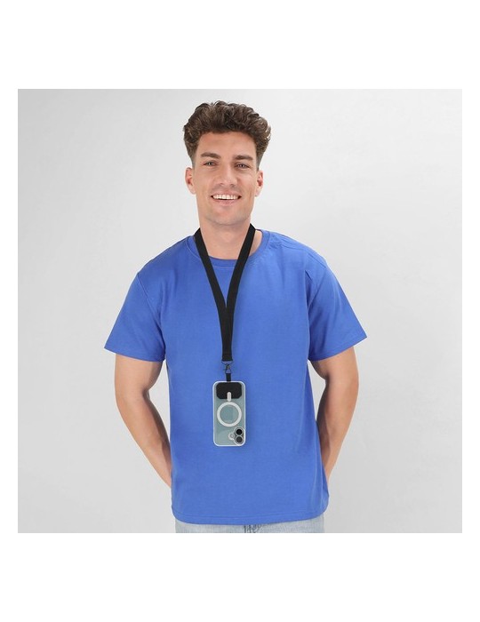 Lanyard publicitaire personnalisé Support Sailix Matières : polyester Couleurs : noir marquage laser ultra précis