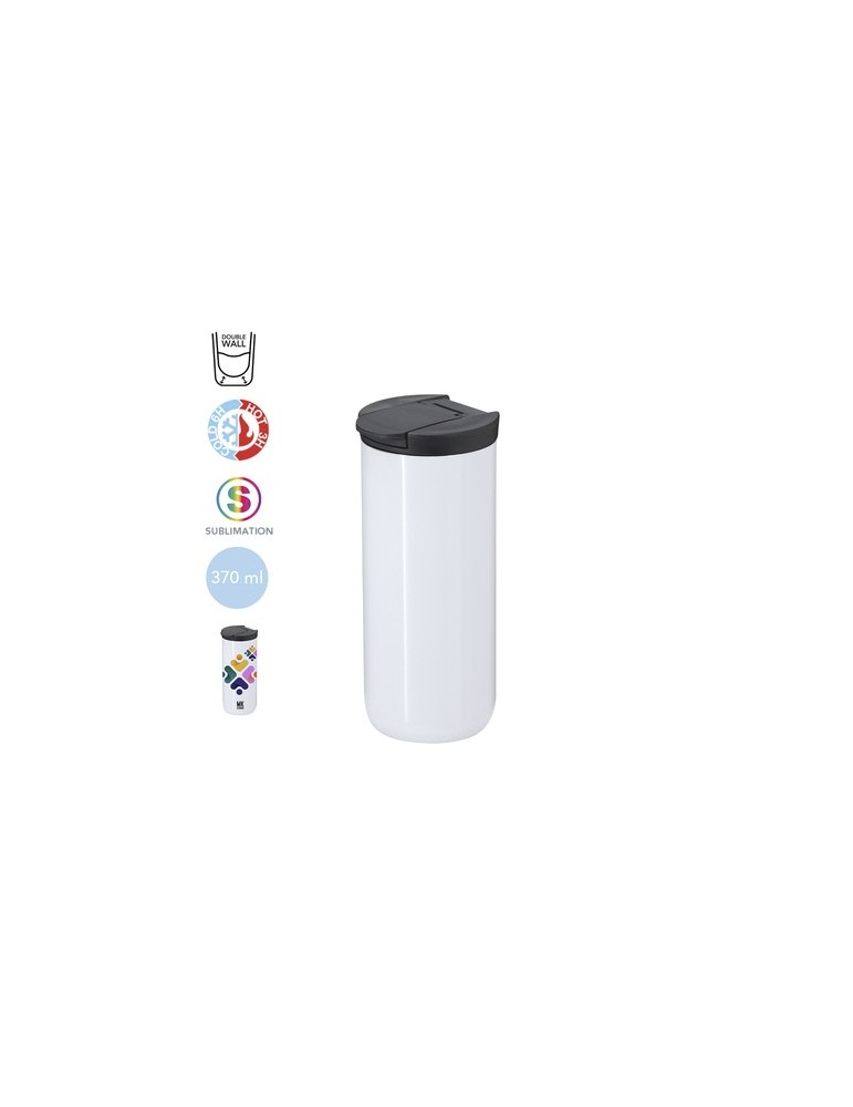 Verre Thermique Personnalisé de Sublimation Lyrena Matières : acier inoxydable Couleurs : blanc personnalisable avec votre logo