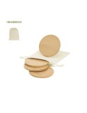 Set de Sous-Verres Publicitaires Éco-responsables Elmor Matières : bambou Couleurs : naturel personnalisable avec votre logo
