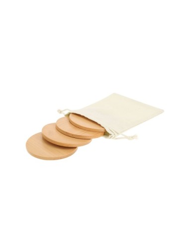 Set de Sous-Verres Publicitaires Éco-responsables Elmor Matières : bambou Couleurs : naturel cadeau entreprise pas cher