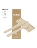 Set de Couverts Publicitaires Éco-responsables Kumix Matières : bois Couleurs : naturel personnalisable avec votre logo