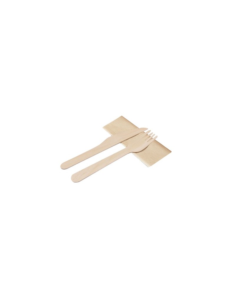 Set de Couverts Publicitaires Éco-responsables Kumix Matières : bois Couleurs : naturel cadeau entreprise pas cher