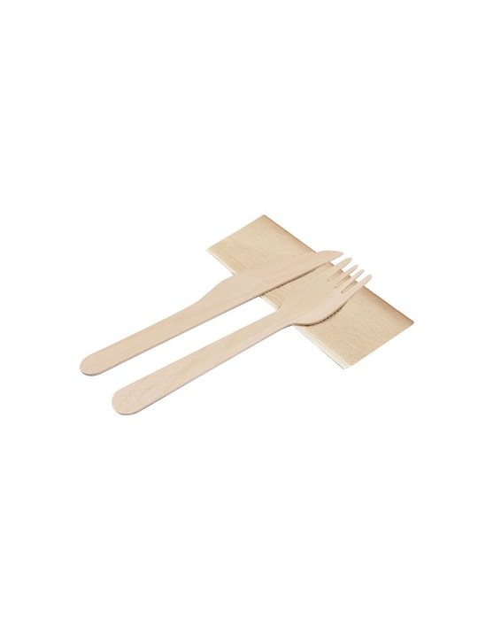 Set de Couverts Publicitaires Éco-responsables Kumix Matières : bois Couleurs : naturel cadeau entreprise pas cher