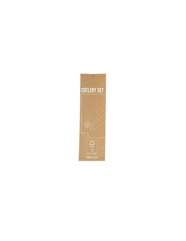 Set de Couverts Publicitaires Éco-responsables Kumix Matières : bois Couleurs : naturel impression haute définition