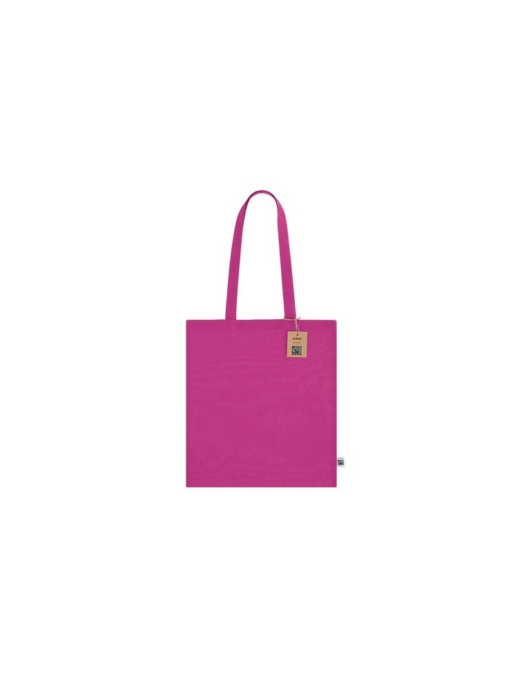 Sac Fairtrade publicitaire Jamal Matières : coton Couleurs : fuchsia impression haute définition