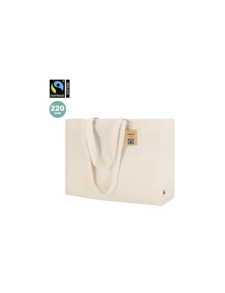 Sac Fairtrade publicitaire Kimich Matières : coton Couleurs : naturel personnalisable avec votre logo