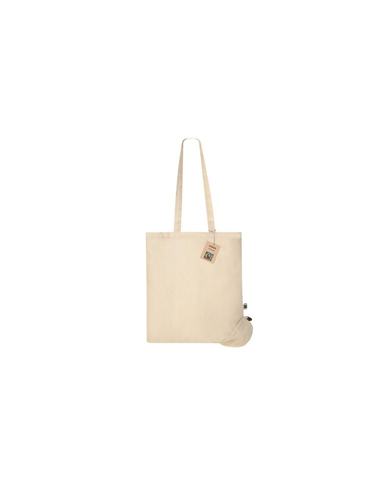 Sac Pliable Éco-responsable Personnalisé Fairtrade Kieran Matières : coton Couleurs : naturel